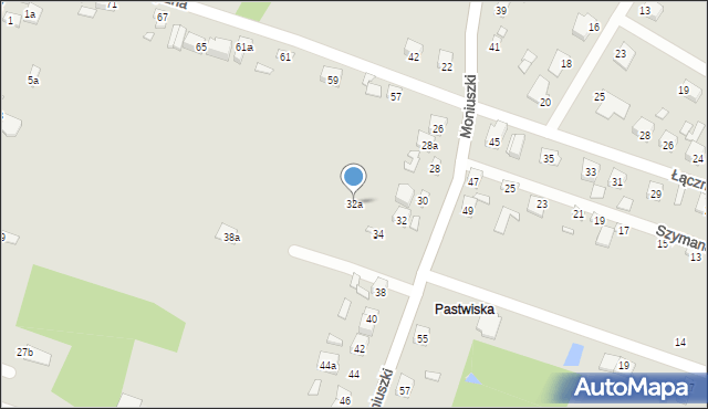 Starachowice, Moniuszki Stanisława, 32a, mapa Starachowic