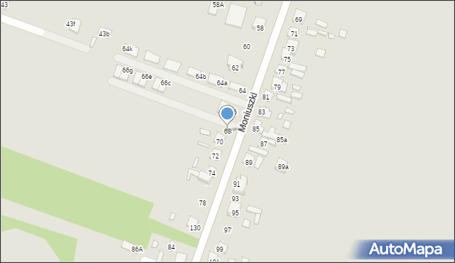 Starachowice, Moniuszki Stanisława, 68, mapa Starachowic