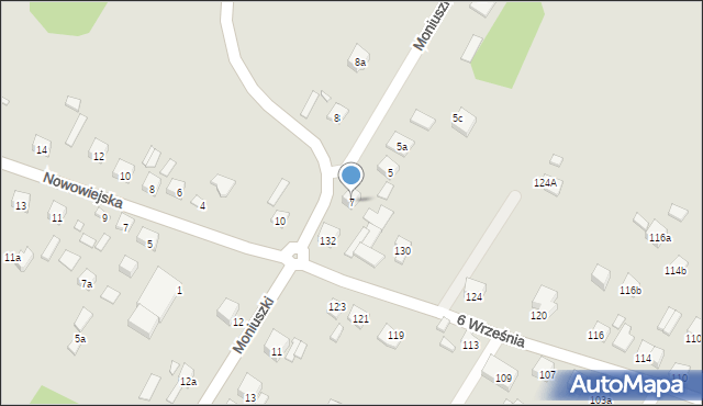 Starachowice, Moniuszki Stanisława, 7, mapa Starachowic