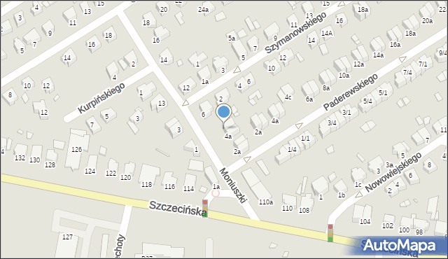 Stargard, Moniuszki Stanisława, 4b, mapa Stargard