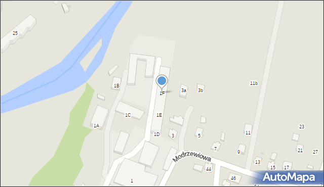 Strzyżów, Modrzewiowa, 1F, mapa Strzyżów