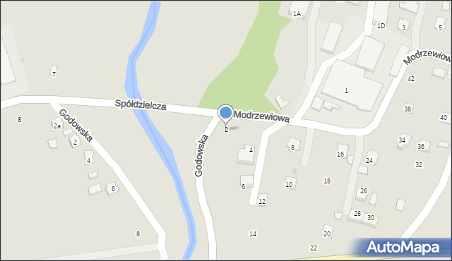 Strzyżów, Modrzewiowa, 2, mapa Strzyżów