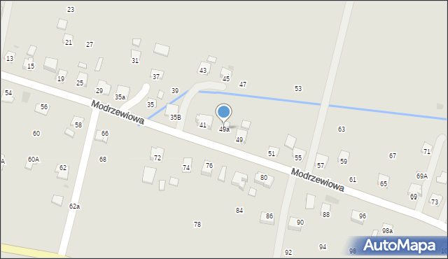 Strzyżów, Modrzewiowa, 49a, mapa Strzyżów