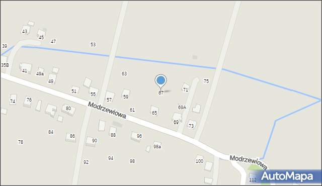 Strzyżów, Modrzewiowa, 67, mapa Strzyżów
