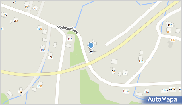 Strzyżów, Modrzewiowa, 77, mapa Strzyżów