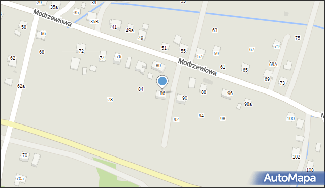 Strzyżów, Modrzewiowa, 86, mapa Strzyżów