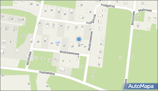 Studzianki, Modrzewiowa, 16, mapa Studzianki