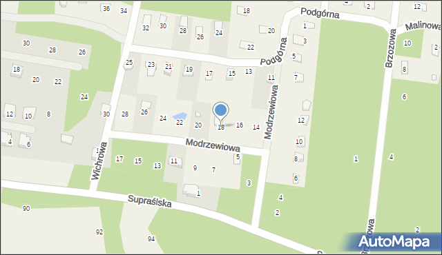 Studzianki, Modrzewiowa, 18, mapa Studzianki