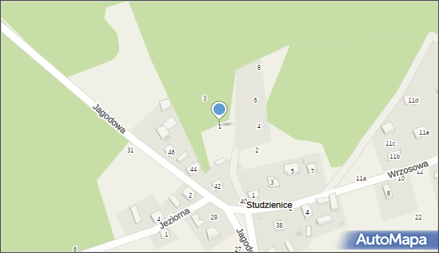 Studzienice, Modrzewiowa, 1, mapa Studzienice