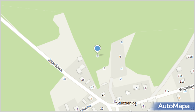 Studzienice, Modrzewiowa, 3, mapa Studzienice