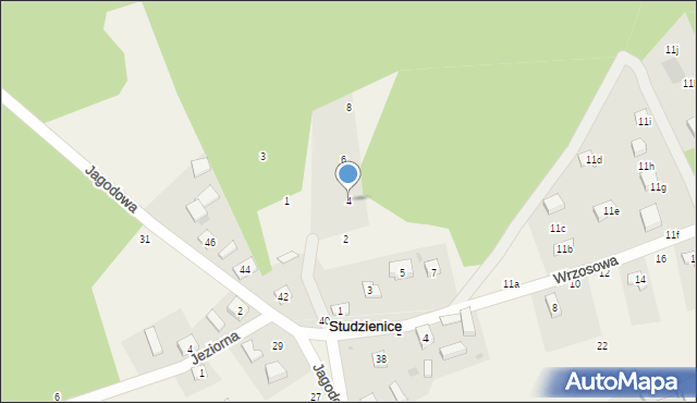 Studzienice, Modrzewiowa, 4, mapa Studzienice