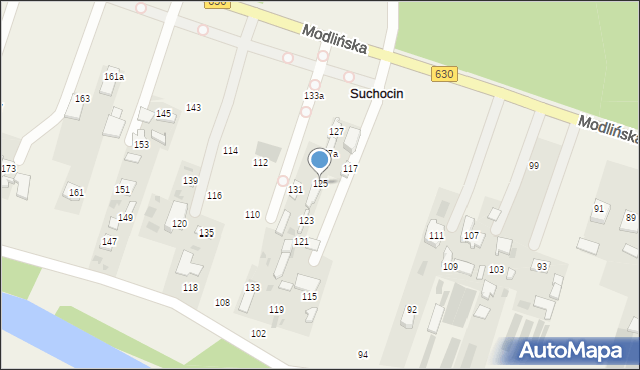 Suchocin, Modlińska, 125, mapa Suchocin