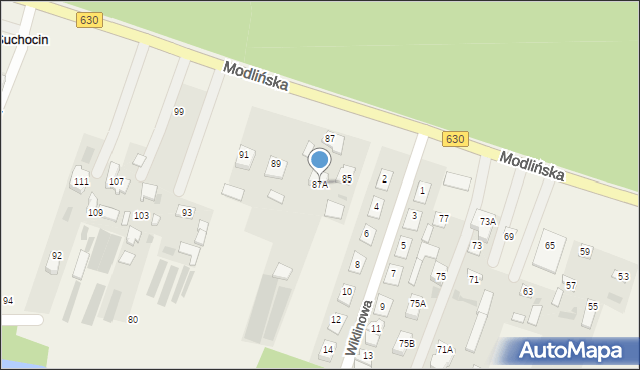 Suchocin, Modlińska, 87A, mapa Suchocin