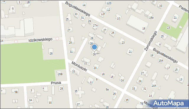 Sulejówek, Moniuszki Stanisława, 24, mapa Sulejówek