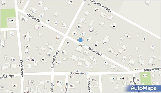 Sulejówek, Moniuszki Stanisława, 7B, mapa Sulejówek