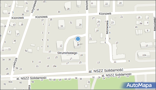 Świdnik, Modrzewiowa, 16, mapa Świdnika