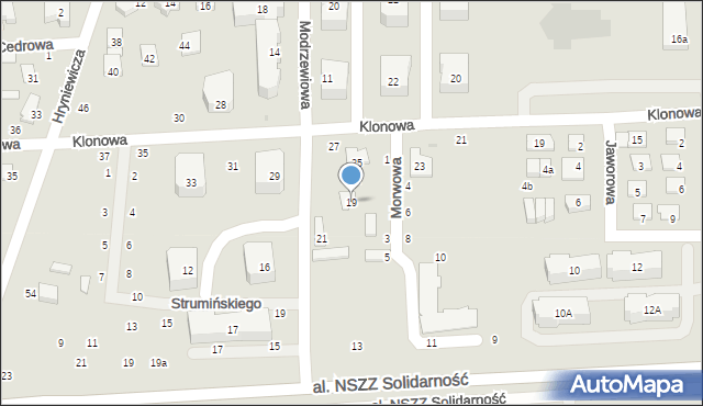 Świdnik, Modrzewiowa, 19, mapa Świdnika