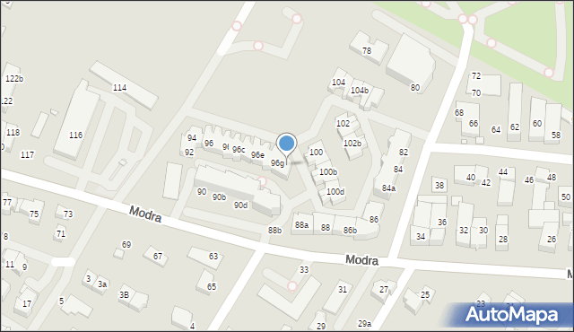 Szczecin, Modra, 96h, mapa Szczecina