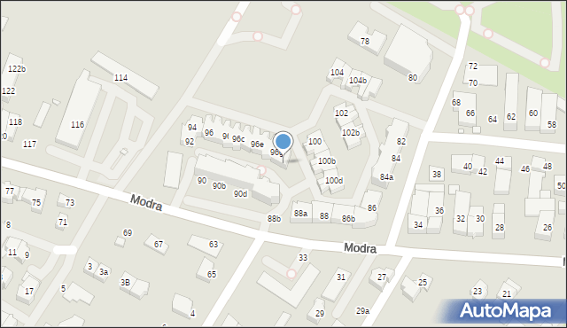 Szczecin, Modra, 98, mapa Szczecina