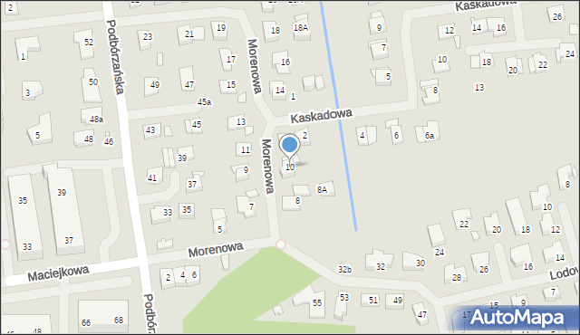 Szczecin, Morenowa, 10, mapa Szczecina