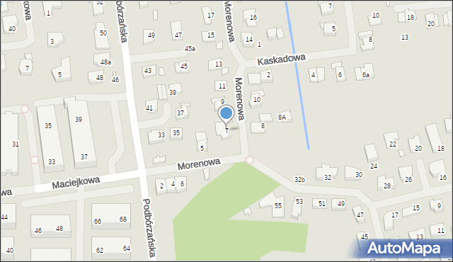 Szczecin, Morenowa, 7, mapa Szczecina