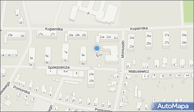 Szczecinek, Moniuszki Stanisława, 7a, mapa Szczecinek
