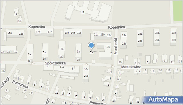 Szczecinek, Moniuszki Stanisława, 7a, mapa Szczecinek