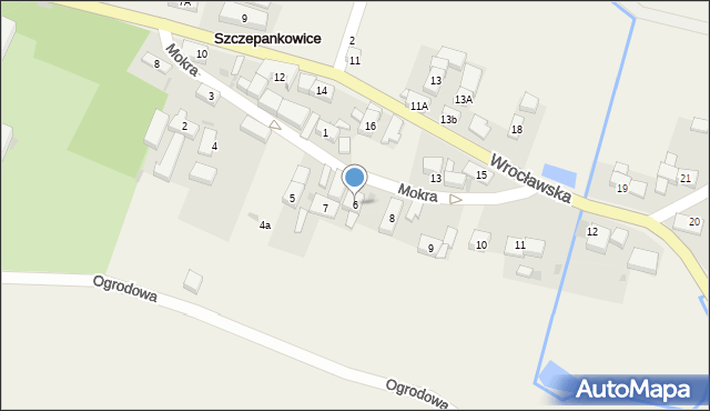 Szczepankowice, Mokra, 6, mapa Szczepankowice