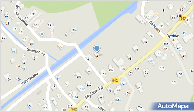 Szczyrk, Modrzewiowa, 4, mapa Szczyrk