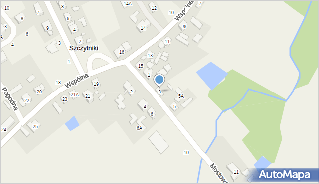 Szczytniki, Mostowa, 3, mapa Szczytniki