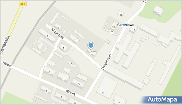 Szreniawa, Mostowa, 2, mapa Szreniawa