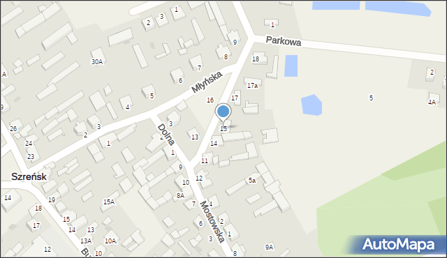 Szreńsk, Mostowska, 15, mapa Szreńsk