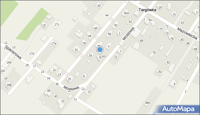 Targówka, Mostowa, 6, mapa Targówka