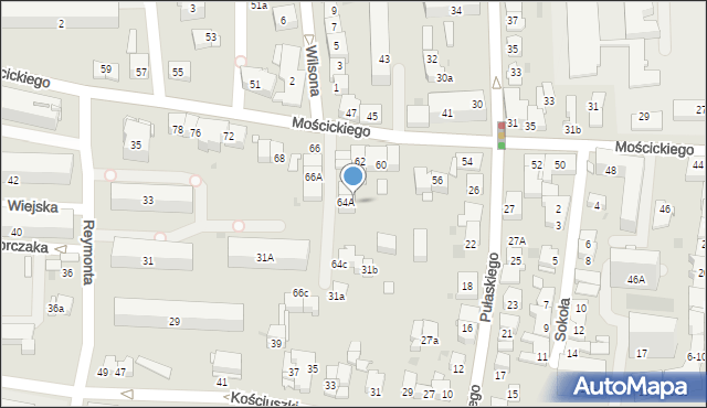 Tarnów, Mościckiego Ignacego, 64B, mapa Tarnów