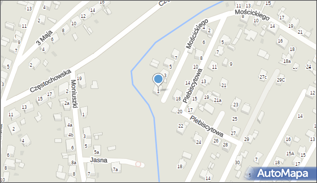 Tarnowskie Góry, Mościckiego Ignacego, 1, mapa Tarnowskie Góry