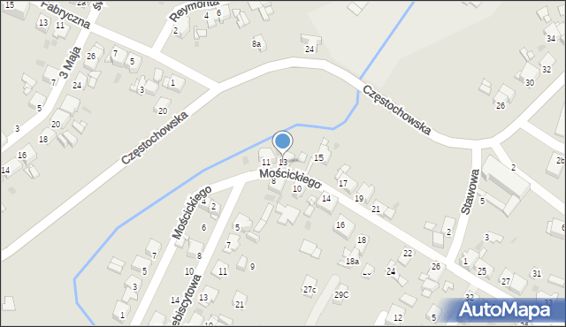 Tarnowskie Góry, Mościckiego Ignacego, 13, mapa Tarnowskie Góry