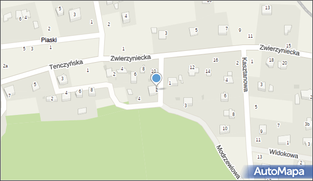 Tenczynek, Modrzewiowa, 2, mapa Tenczynek