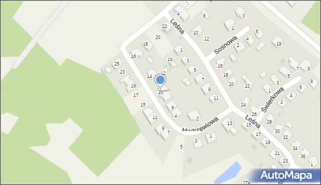 Terespol Pomorski, Modrzewiowa, 10, mapa Terespol Pomorski