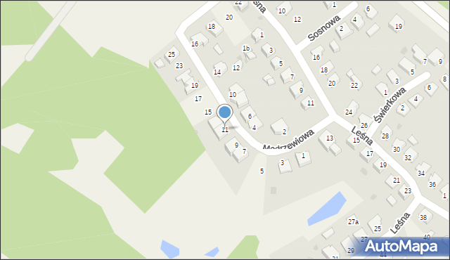 Terespol Pomorski, Modrzewiowa, 11, mapa Terespol Pomorski