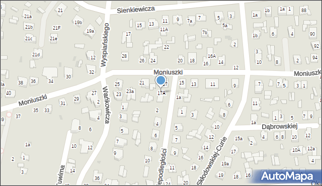 Tomaszów Lubelski, Moniuszki Stanisława, 17A, mapa Tomaszów Lubelski