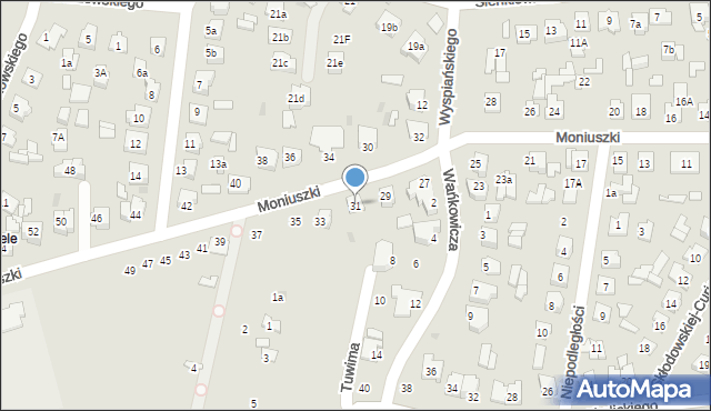 Tomaszów Lubelski, Moniuszki Stanisława, 31, mapa Tomaszów Lubelski