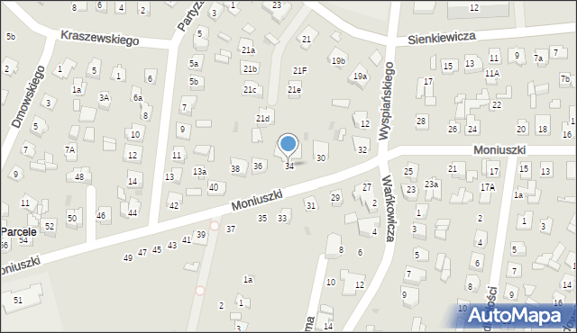Tomaszów Lubelski, Moniuszki Stanisława, 34, mapa Tomaszów Lubelski