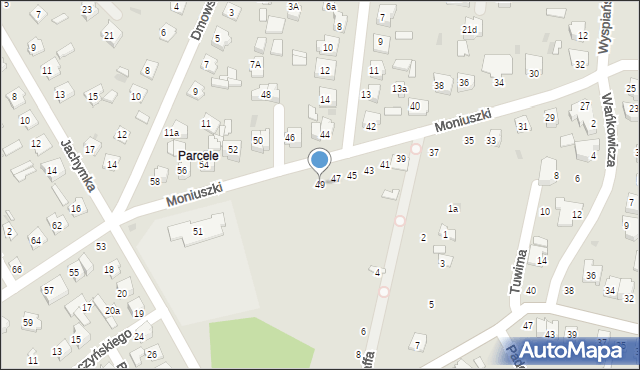 Tomaszów Lubelski, Moniuszki Stanisława, 49, mapa Tomaszów Lubelski