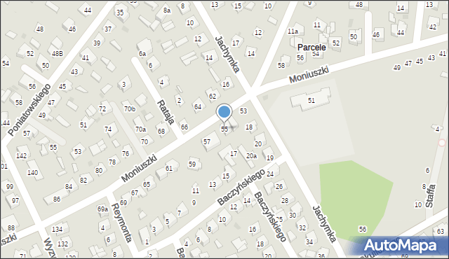 Tomaszów Lubelski, Moniuszki Stanisława, 55, mapa Tomaszów Lubelski