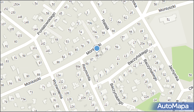 Tomaszów Lubelski, Moniuszki Stanisława, 65, mapa Tomaszów Lubelski