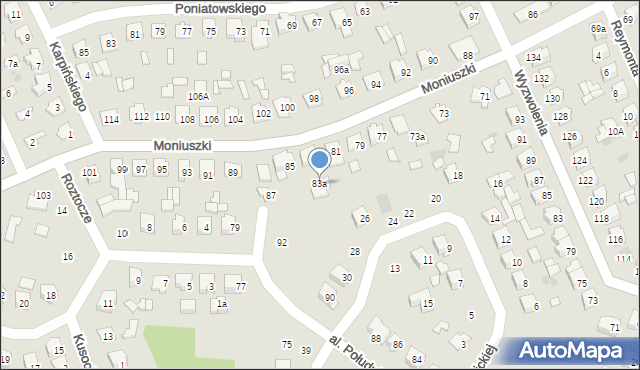 Tomaszów Lubelski, Moniuszki Stanisława, 83a, mapa Tomaszów Lubelski