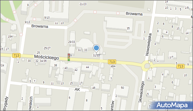 Tomaszów Mazowiecki, Mościckiego Ignacego, prezydenta, 31/33, mapa Tomaszów Mazowiecki