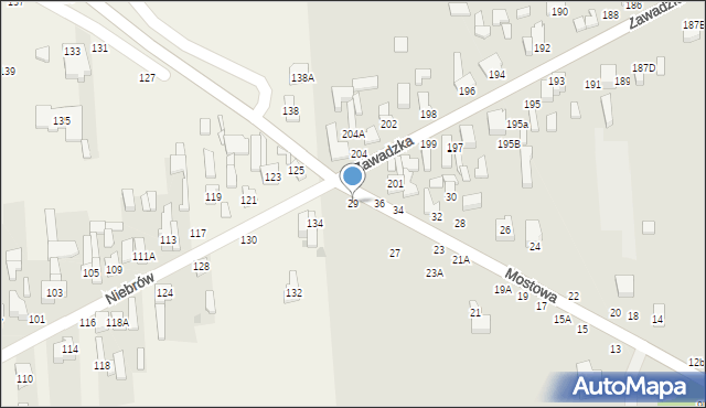 Tomaszów Mazowiecki, Mostowa, 29, mapa Tomaszów Mazowiecki