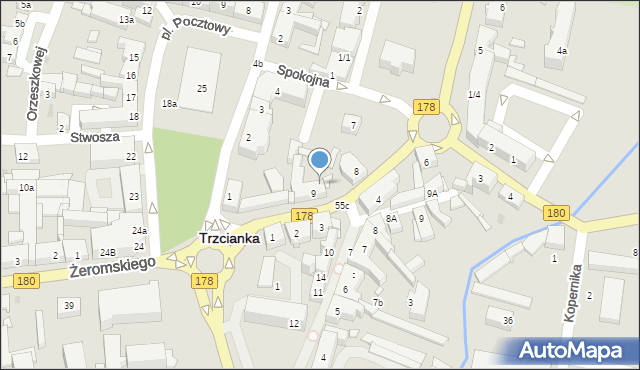 Trzcianka, Mochnackiego Maurycego, 9a, mapa Trzcianka