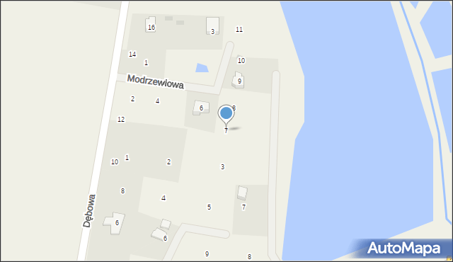 Trzcińsk, Modrzewiowa, 7, mapa Trzcińsk